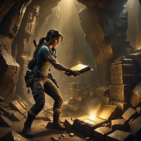 Explorer finds the lost book.
