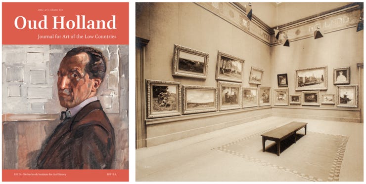 1. Cover Oud Holland 2022-2/3, jaargang 135 2. Anoniem, Zaal op de Nederlandse kunstafdeling in St. Louis, 1904, collectie RKD