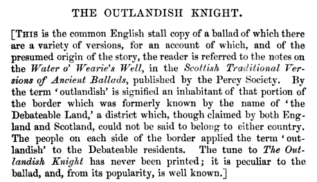 The Outlandish Knight The Outlandish Knight