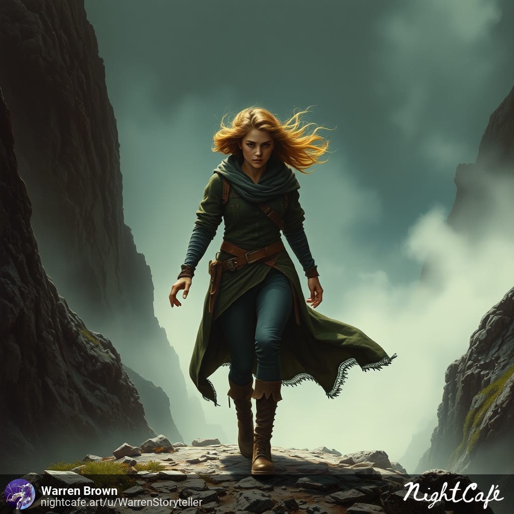 Woman walking with determination