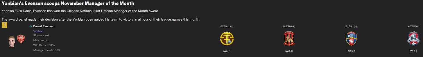 Football Manager 2023 Manager of the Month