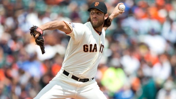 Madison Bumgarner hot top man for giants national league mlb 2015