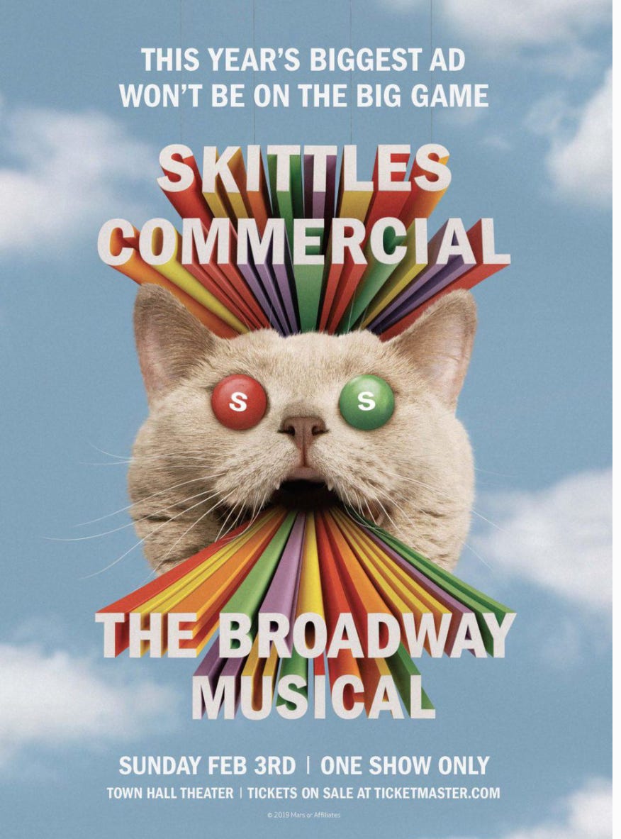 Advertisement for Skittles the Musical.