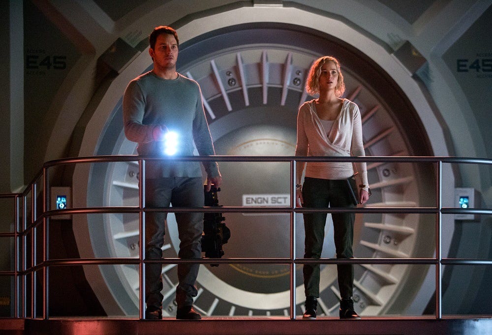 passengers movie chris pratt jennifer lawrence images