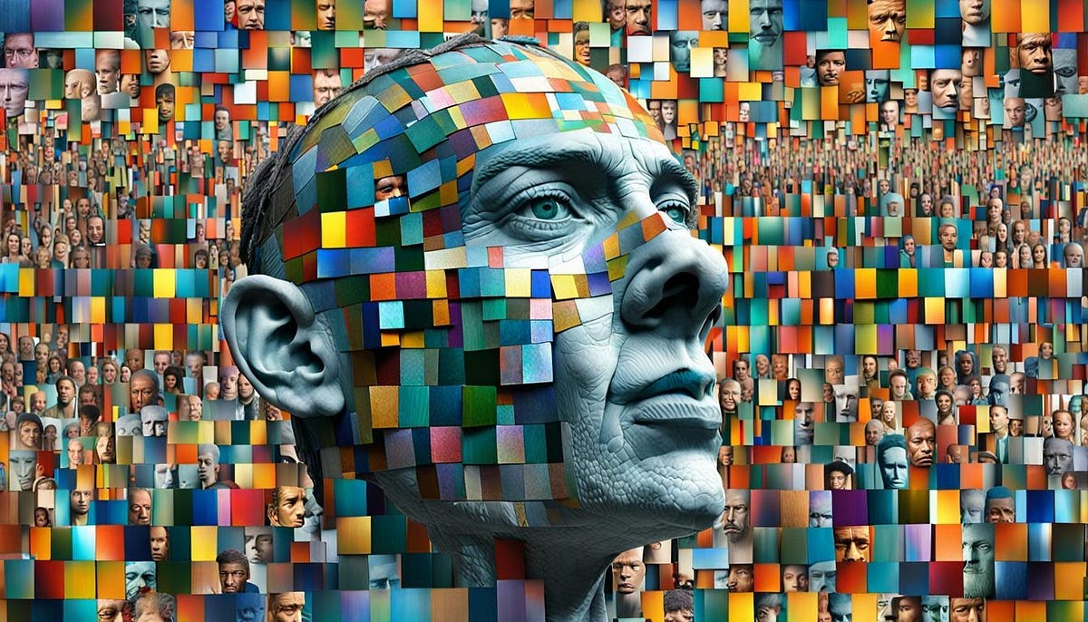 Man’s head, surreal image Man’s head, surreal image