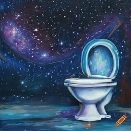 a toilet in the stars