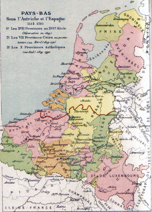 Map of the Seventeen Provinces, 1581