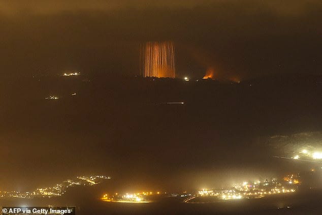 Bombs are raining down on Lebanon, lighting up the sky as Israel ordered evacuations