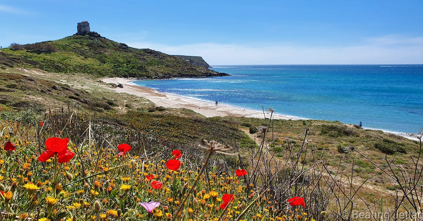 A view of the Sinis Peninsula, Sardinia, Italy