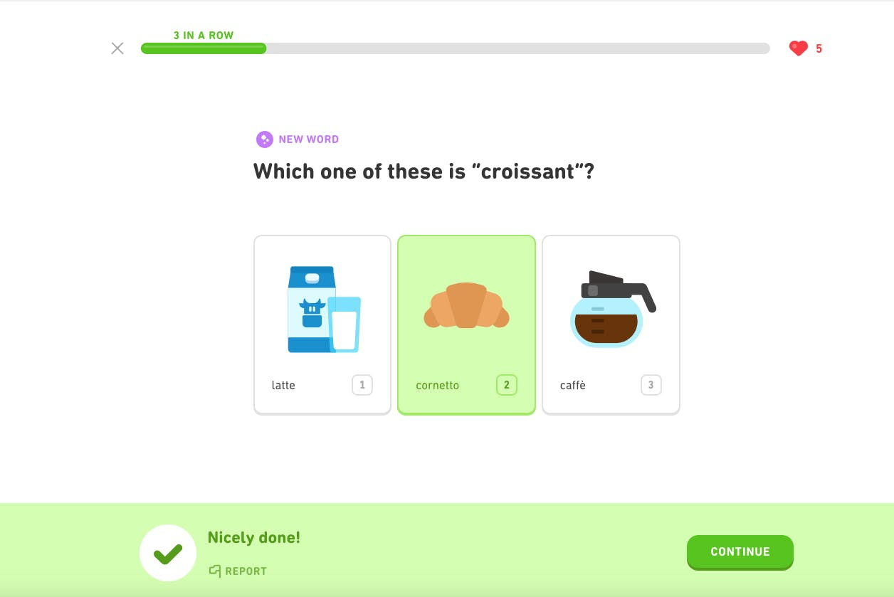image of Duolingo gamifying my experience