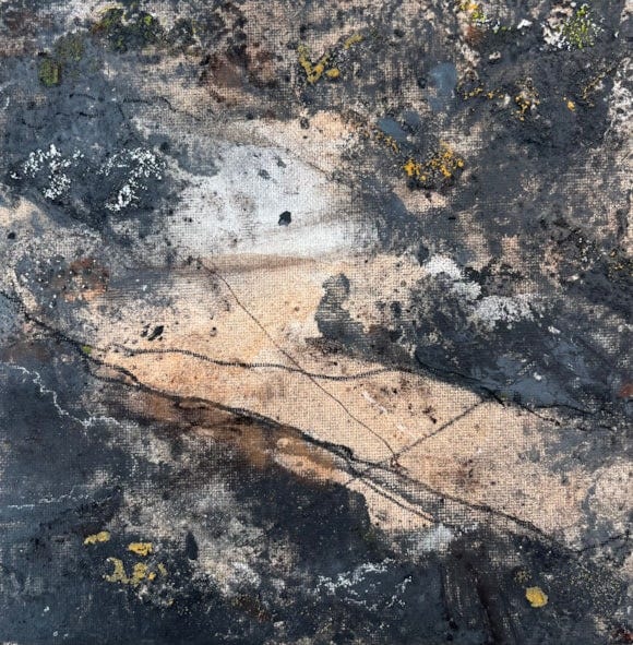 Explore the culture of the shieling at new Skye exhibition: 1.  Às an Àirigh  - by Eilidh MacKenzie - peat and peat ash on paper
