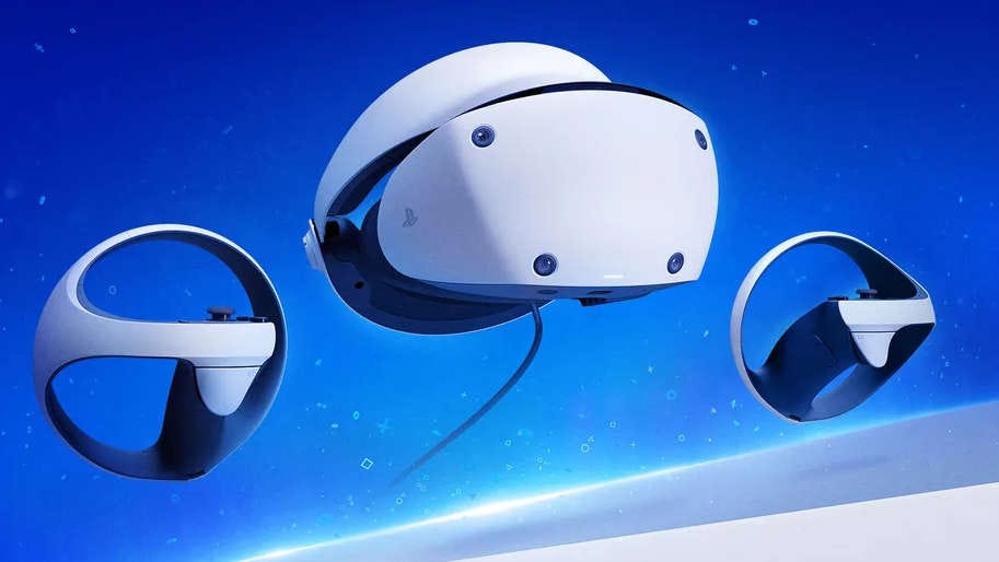 PSVR 2 headset and controllers