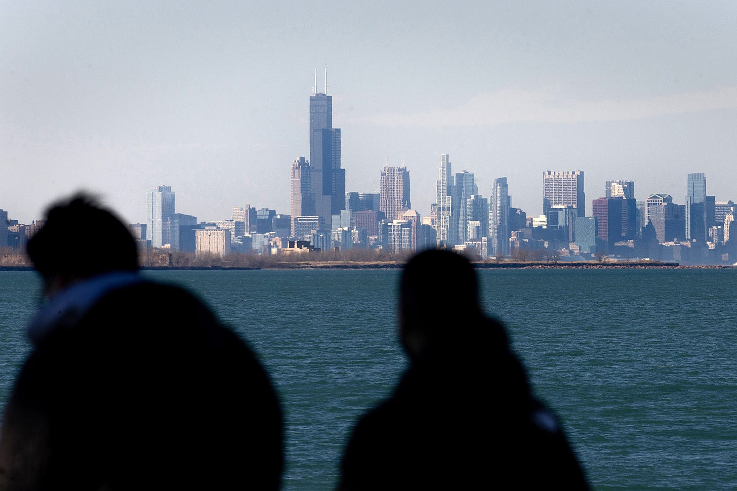 The Chicago skyline is seen across Lake Michigan from Whiting, Ind. Credit: Scott Olson/Getty Images The Chicago skyline is seen across Lake Michigan from Whiting, Ind. Credit: Scott Olson/Getty Images