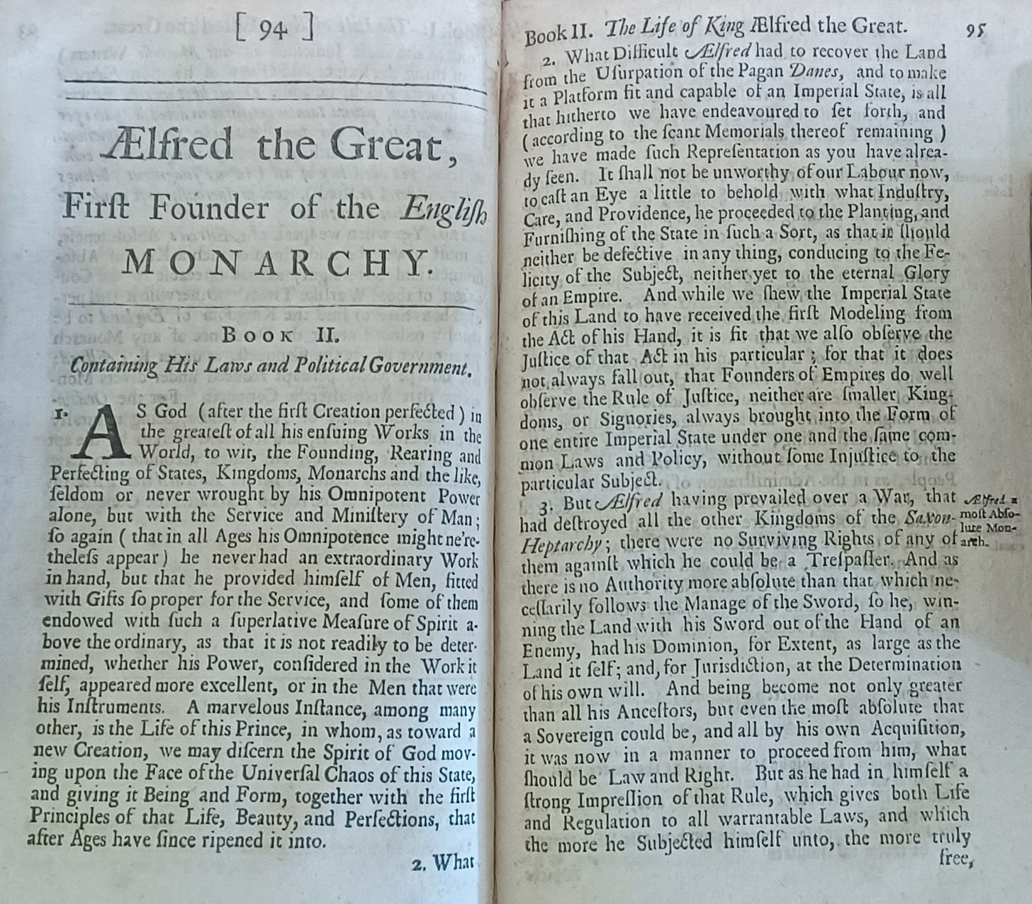 An excerpt from ‘The Life of Alfred the Great’ by Sir John Spelman, 1709