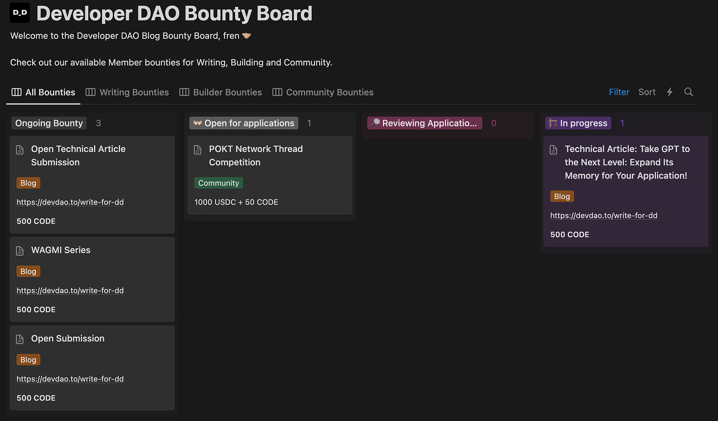 Bounty Board Chat