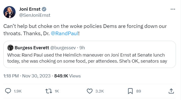 Can’t help but choke on the woke policies Dems are forcing down our throats. Thanks, Dr. @RandPaul!