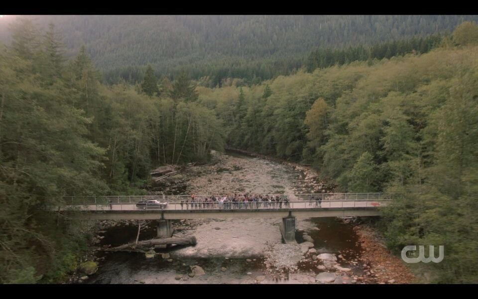 SPN finale end on bridge with cast