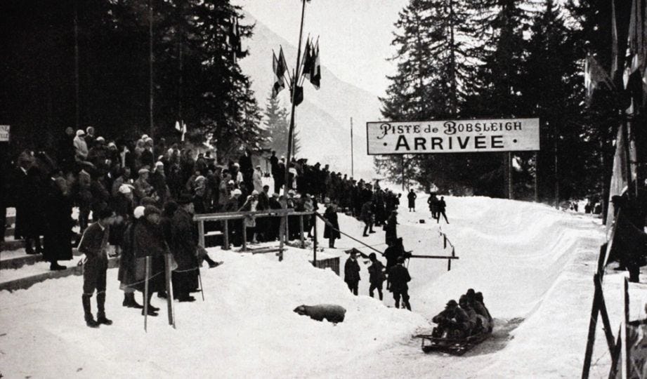 First Winter Olympics in 1924 | Winter olympics, 1924 winter olympics,  Bobsleigh