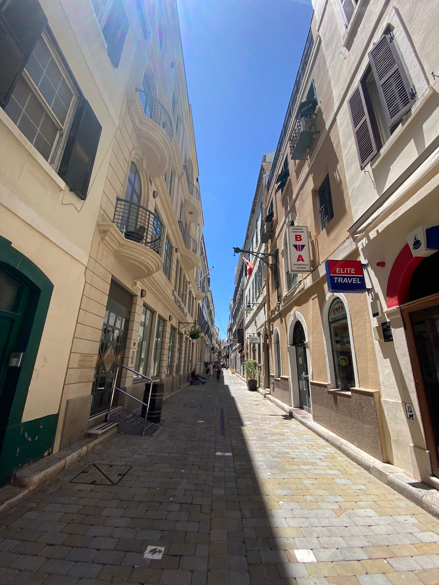 Fish eye of a city street that could be part of a labyrinth.