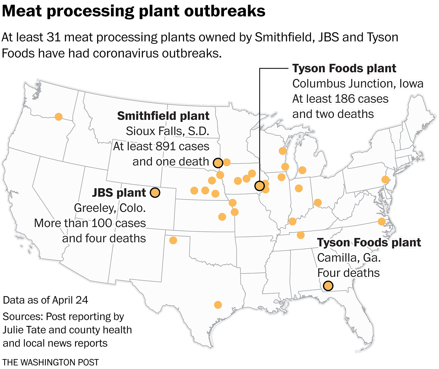 Inside Smithfield, JBS and Tysons Food meat plants, fears grew of employees  working sick, without protective gear - The Washington Post