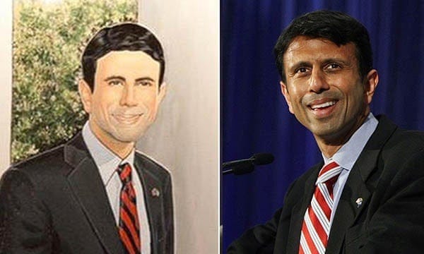Why has presidential hopeful Bobby Jindal's portrait been whitewashed? |  Republicans | The Guardian