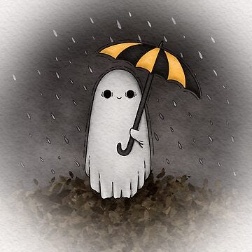 Ghost In The Rain" Greeting Card for Sale by WisteriaMoth | Redbubble