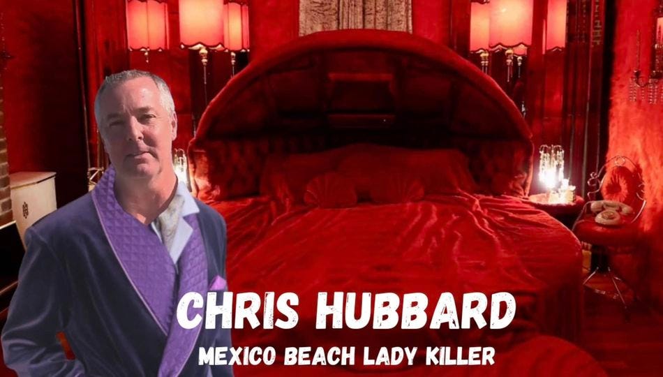 May be an image of 1 person and text that says 'CHRIS HUBBARD MEXICO BECH LADY KILLER'