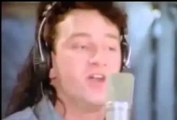 Bono singing for Band Aid