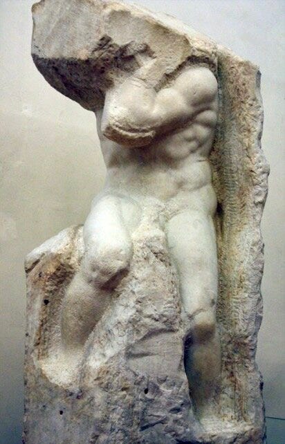 Michelangelo's unfinished carving "The Atlas," circa 1530-1534 (Galleria dell ‘Accademia)