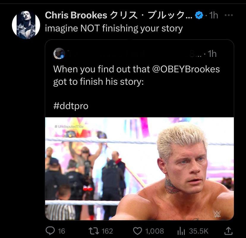 I can't figure out why Cody now hates Finish The Story! It's only used by  every wrestler who has wanted to Fed bad for the past 3 months! : r/SCJerk