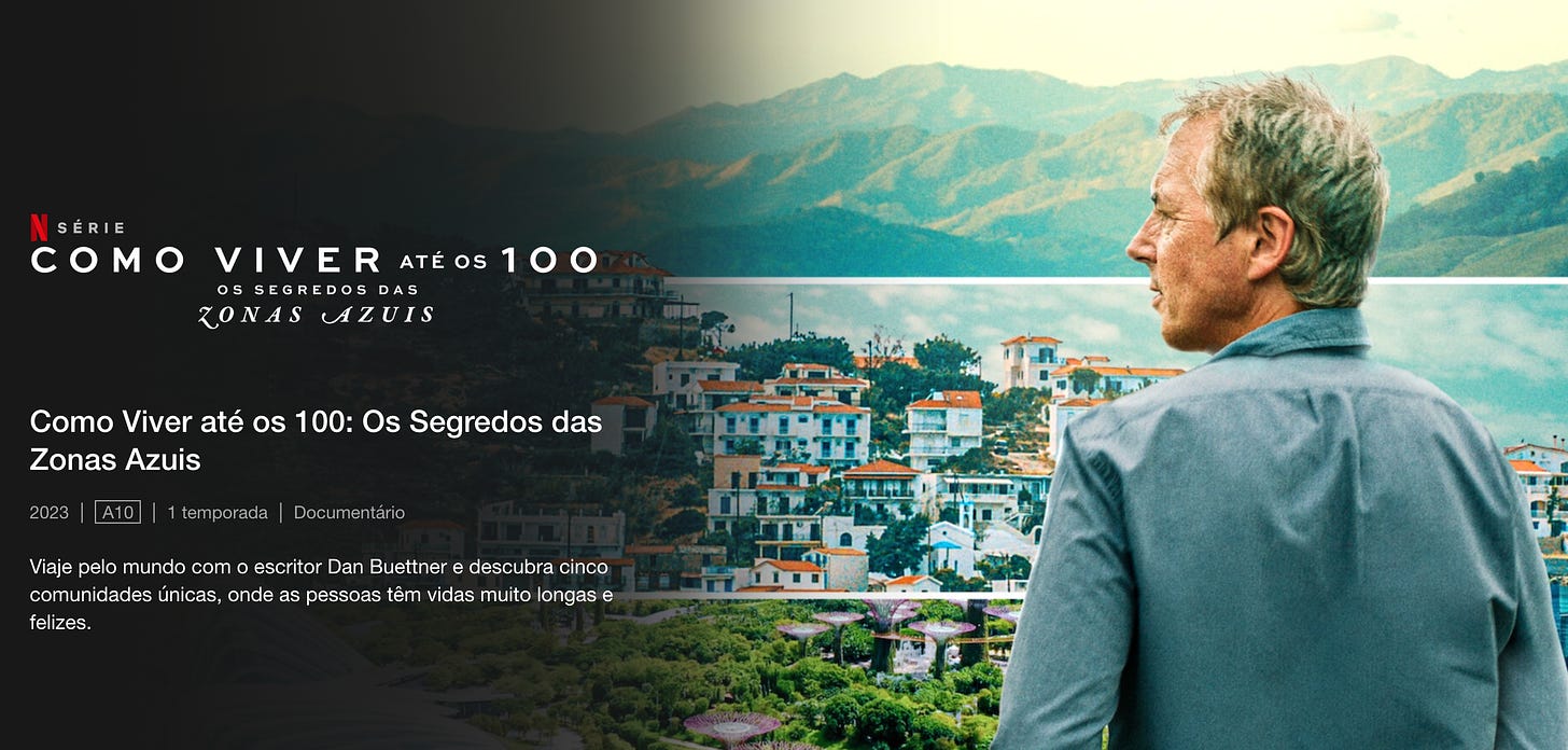capa do documentário "como viver 100 anos" na netflix
