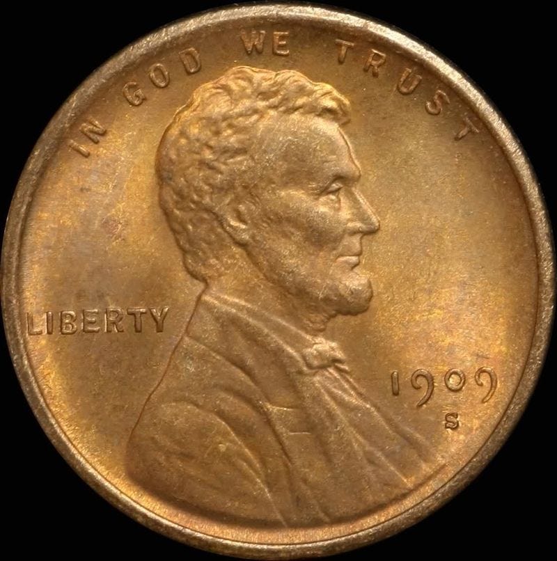 1909 S Vdb Lincoln Cent Obverse