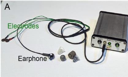 Photo of device used in study of tinnitus treatment