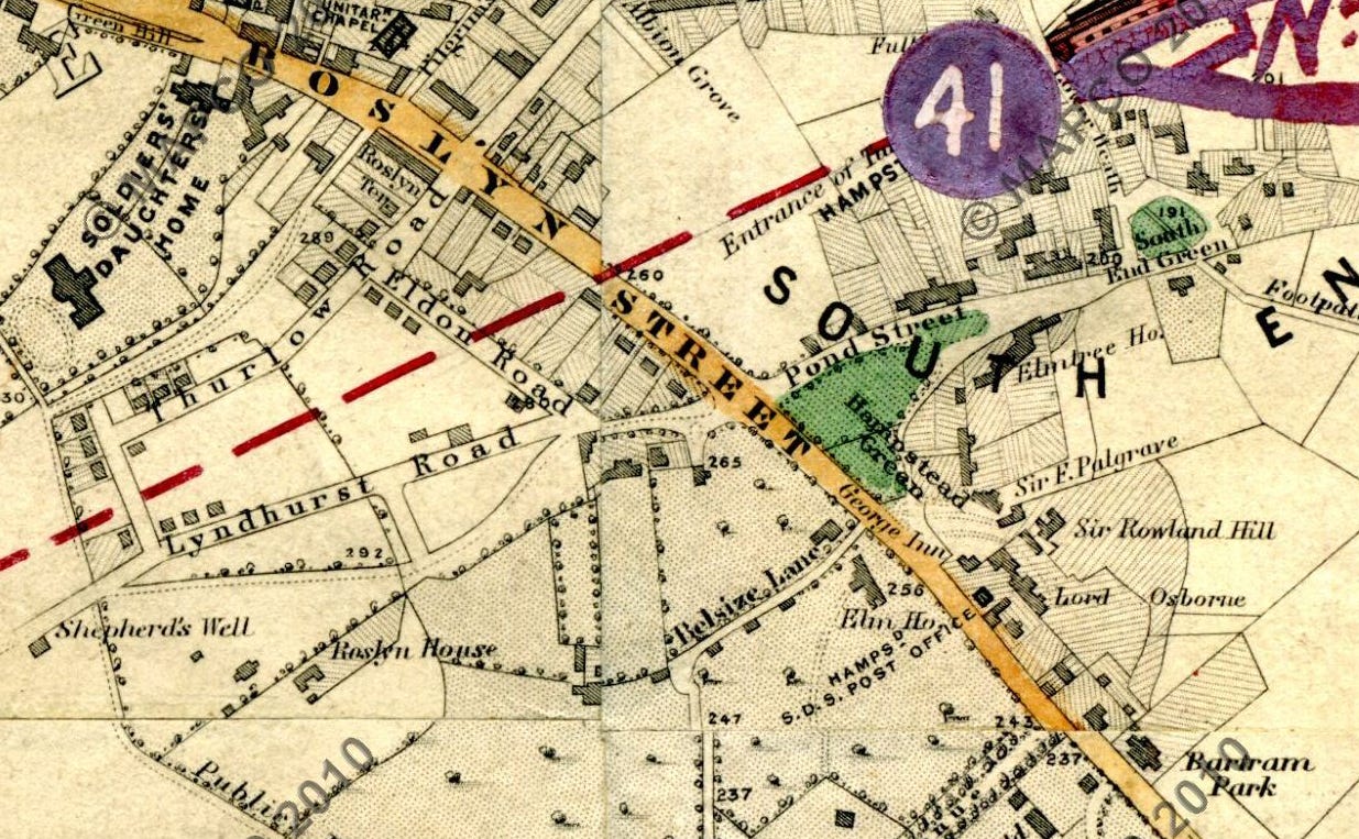 1864 map of Hampstead