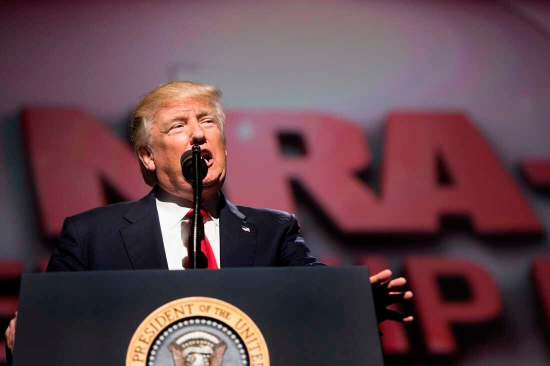 Guns are banned during Trump's speech at the NRA conference this week : NPR