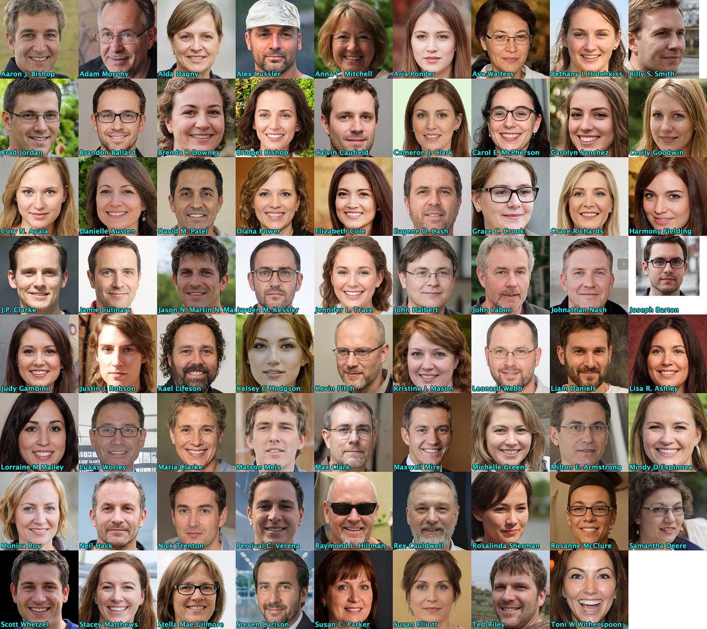 71 GAN-generated faces used as portraits by Amazon authors