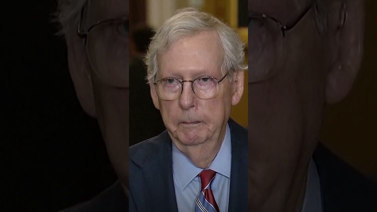 Mitch McConnell freezes in front of cameras during press conference -  YouTube