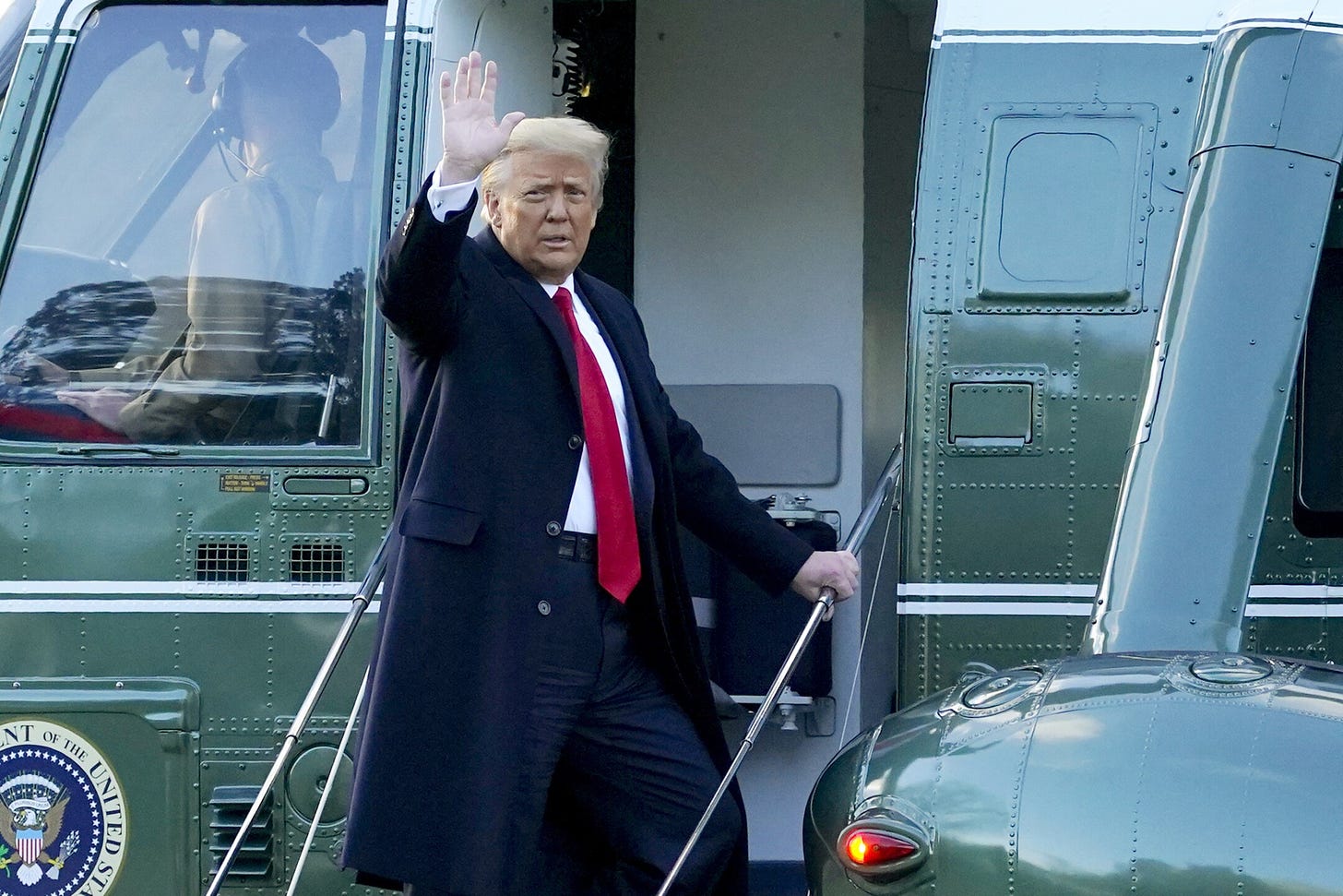 President Donald Trump leaves the White House ahead of Inauguration Day ...