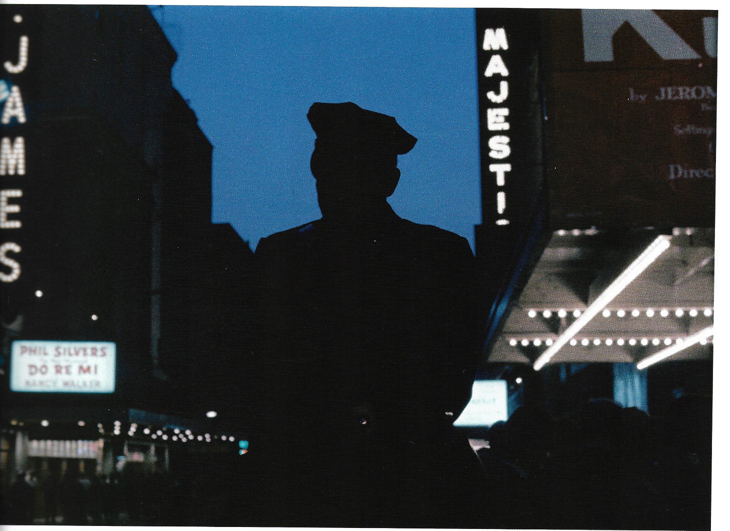 Policeman on the streets of Chicago, taken at night