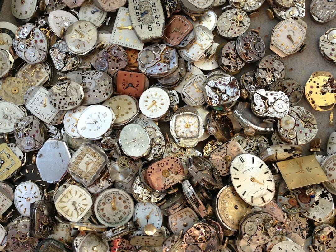 vintage brown and white watch lot