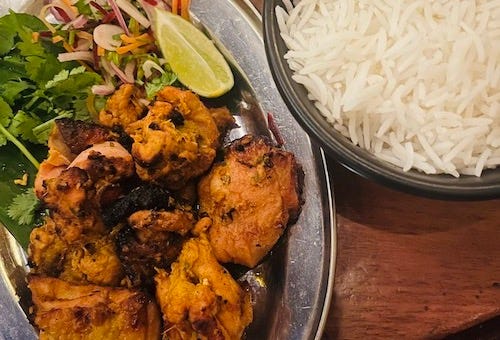 chicken tikka and rice - dishoom, london