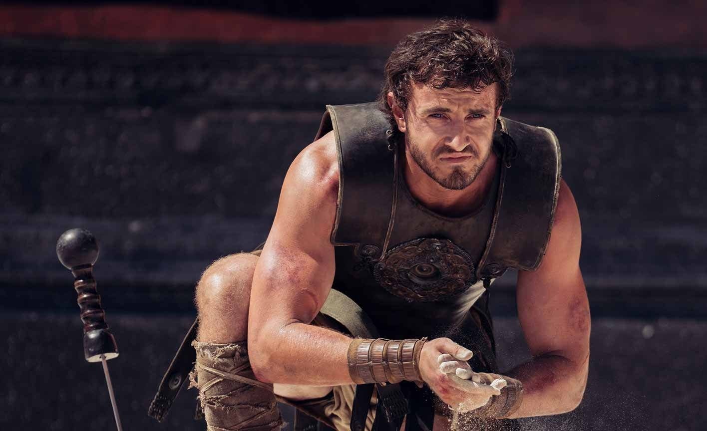 Paul Mescal in Gladiator II, looking very well.