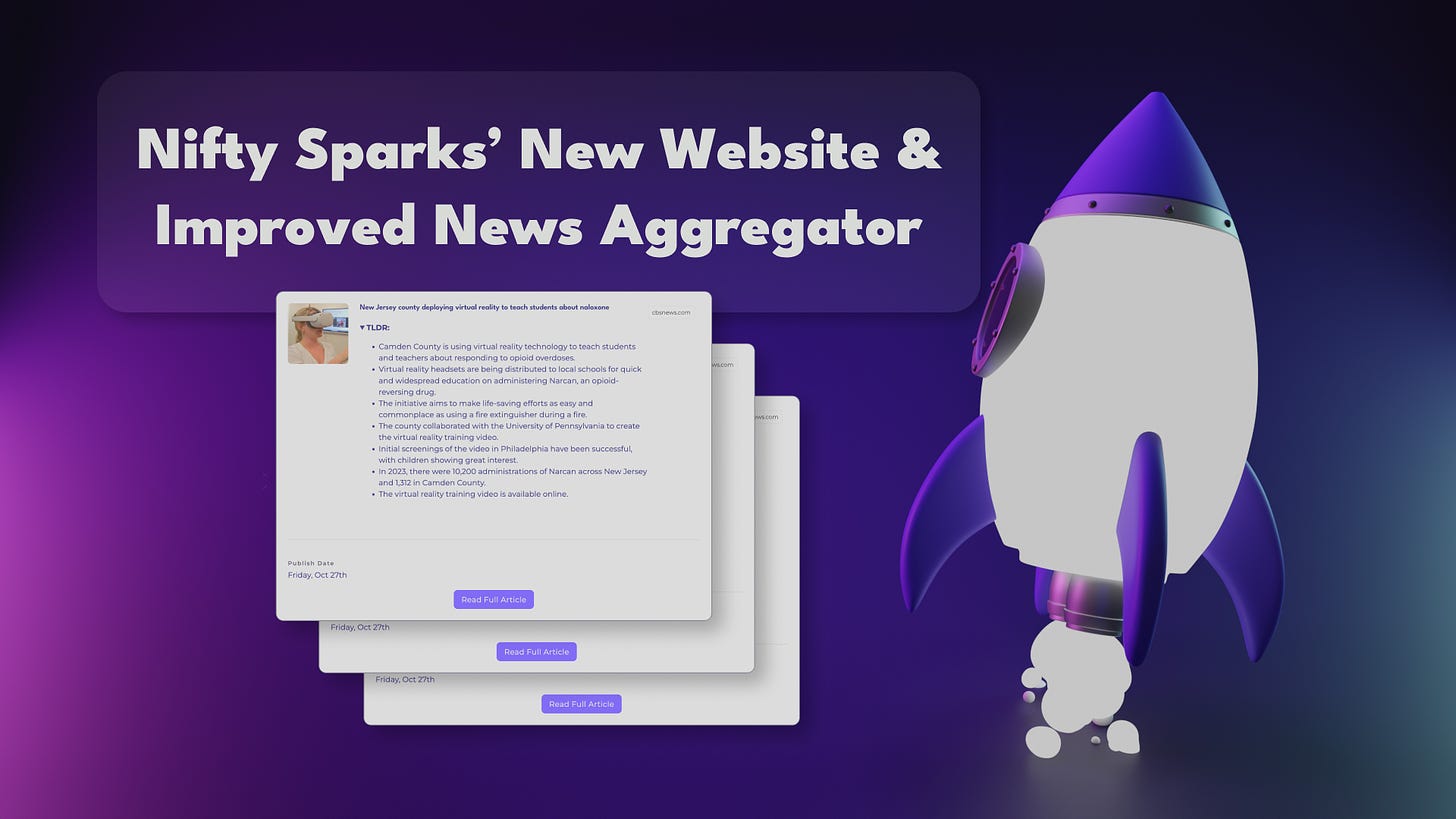 Nifty Sparks’ Enhanced News Aggregator and New Website