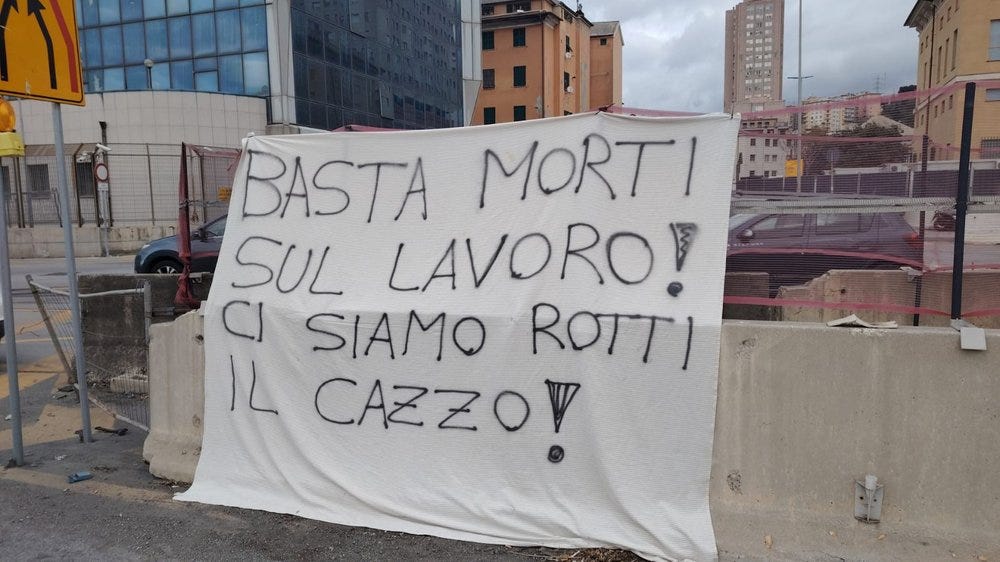 Genova, la protesta dei portuali: "basta morti sul lavoro! Ci siamo rotti  il cazzo" - Il Desk
