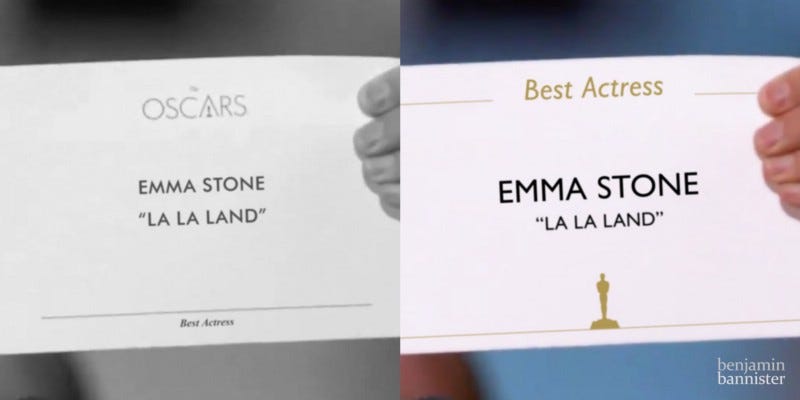 An image of an improved oscar announcement envelope