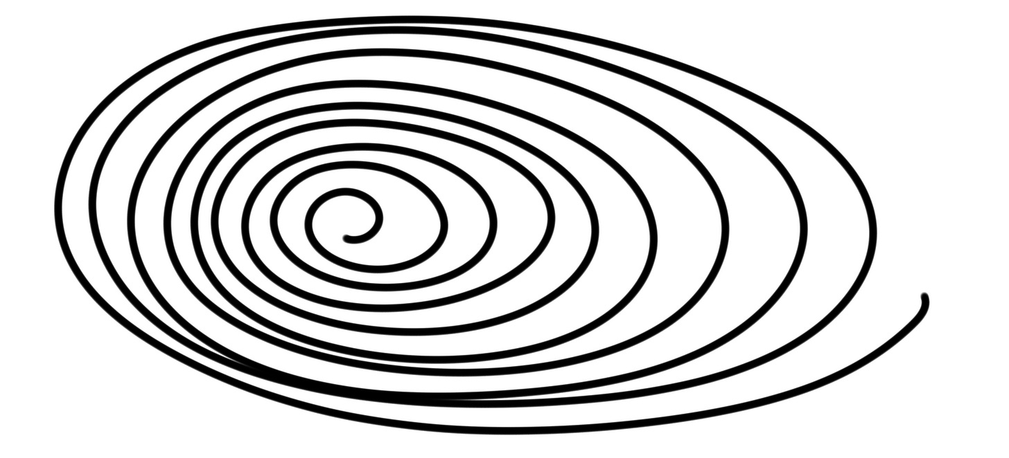 An elongated spiral