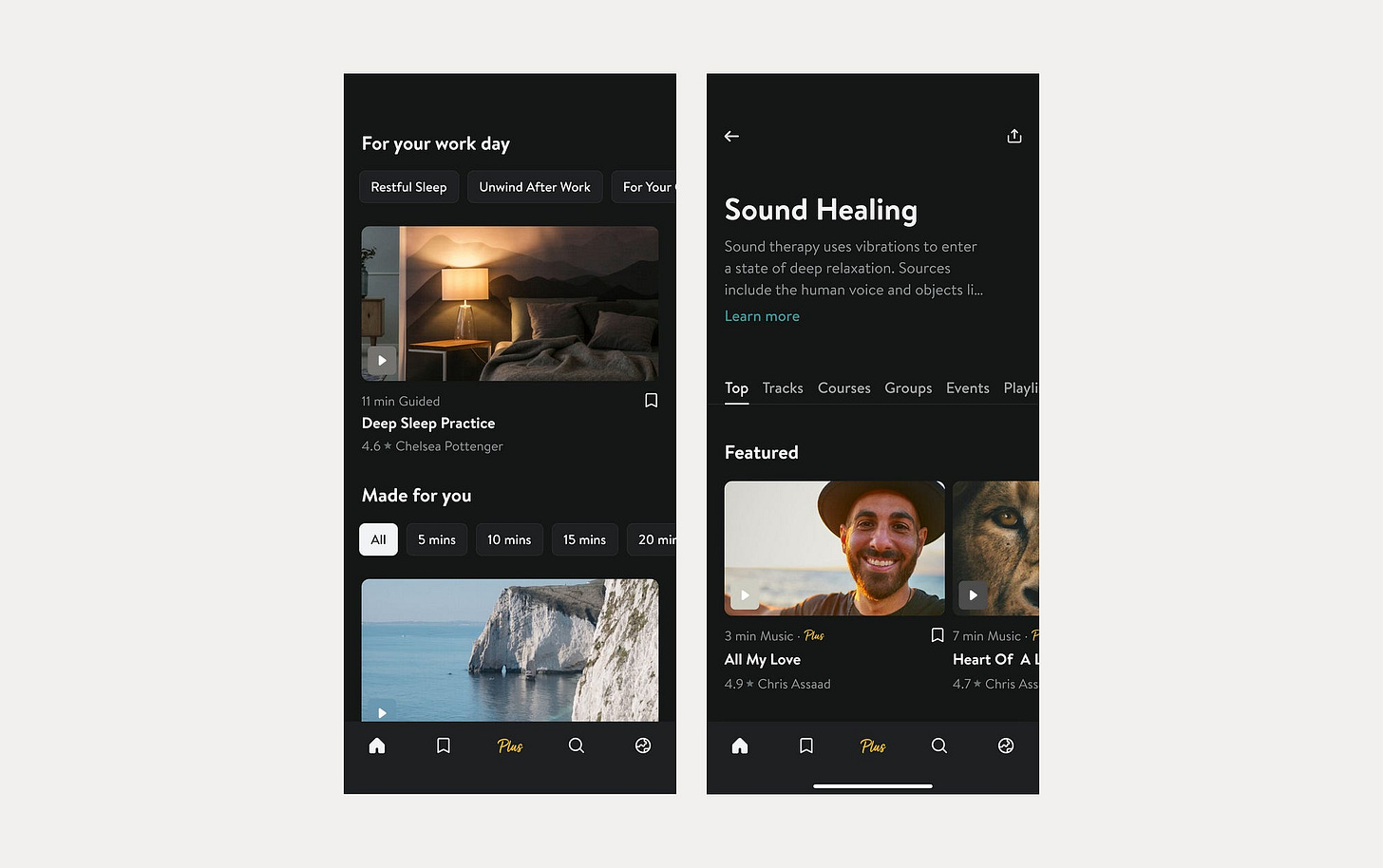 Mix of free and paid content on the app