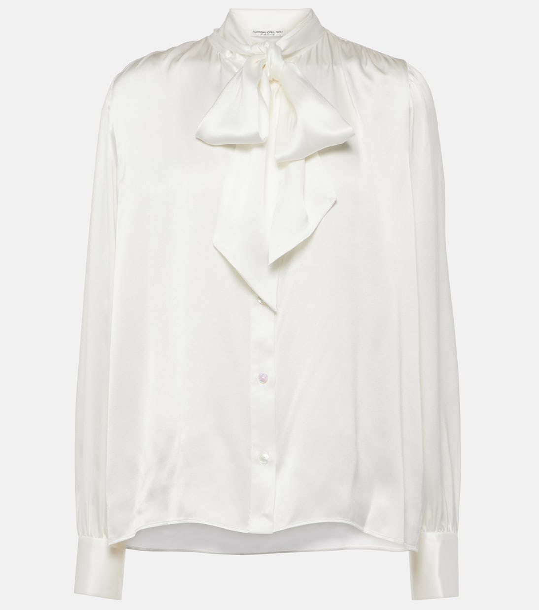 Bow-detail silk satin blouse | Alessandra Rich