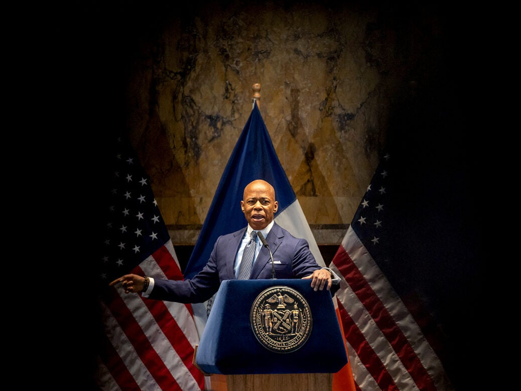 New York City Mayor Eric Adams speaks during the annual Interfaith Breakfast at the New York Public Library in New York City on January 30, 2025. () (Photo by YUKI IWAMURA/AFP via Getty Images)
