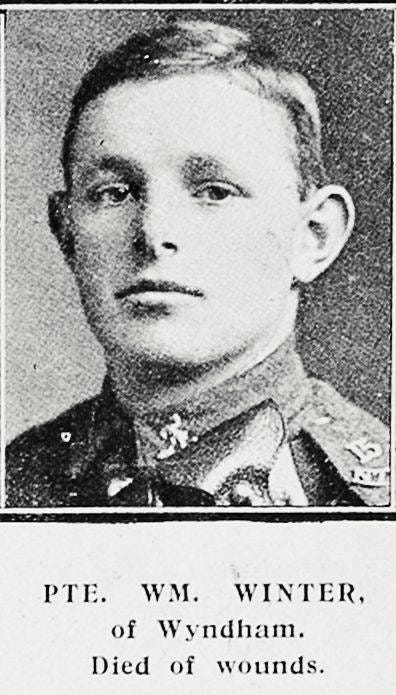 Pte Wm Winter of Wyndham. Died of wounds